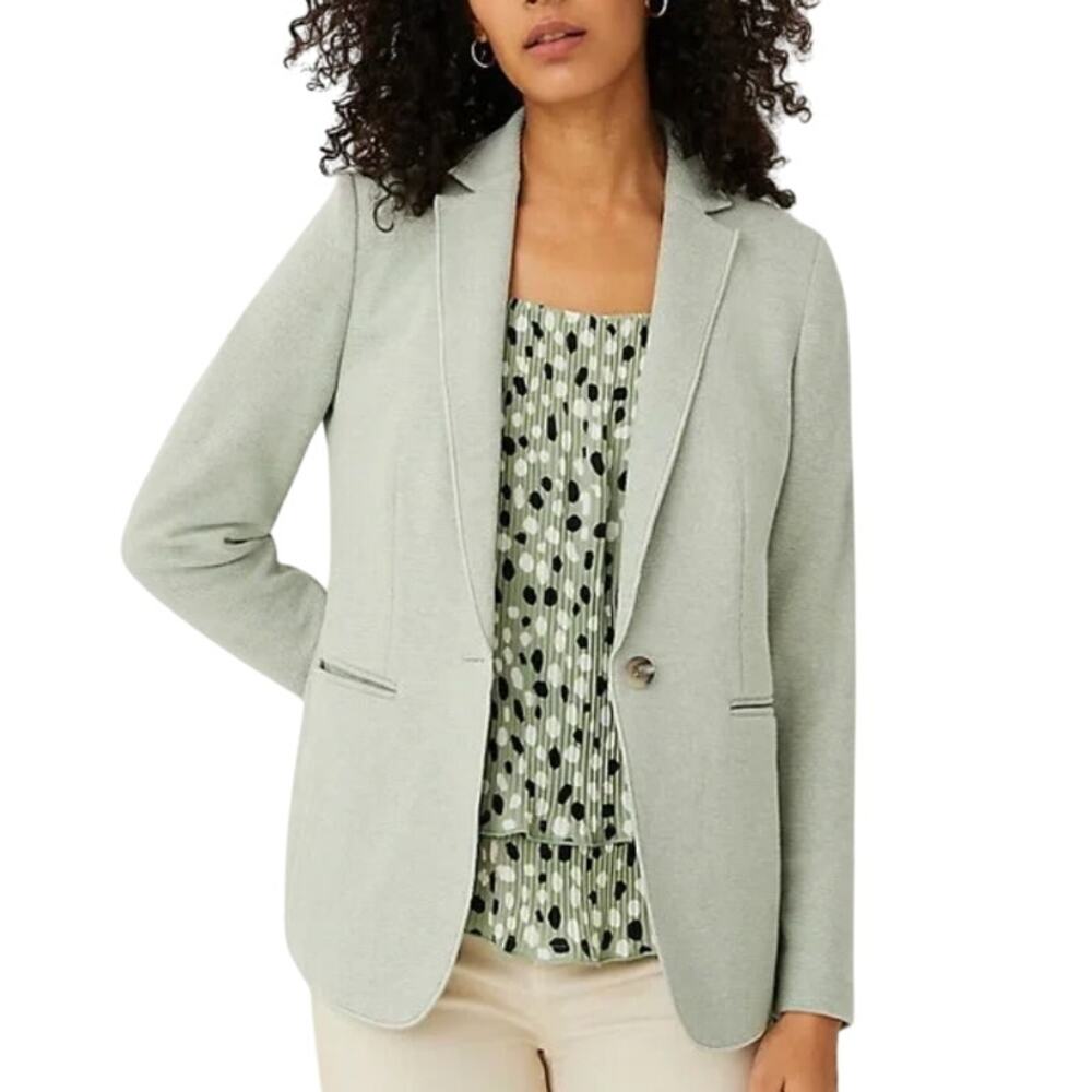Ann Taylor Hutton Double Knit Blazer - Sage Green Size 12 Double Knit